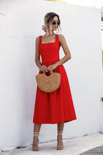 Load image into Gallery viewer, Square Neck Backless Dress