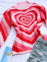 Load image into Gallery viewer, Heart Mock Neck Long Sleeve Sweater