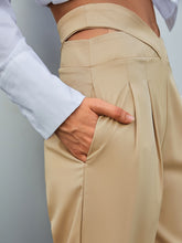 Load image into Gallery viewer, Cutout V-Waist Pleated Wide Leg Pants