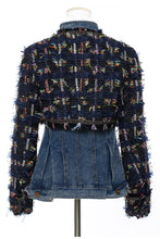 Load image into Gallery viewer, GAWQO Fringe Detail Cropped Jacket and Denim Vest Set