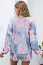 Load image into Gallery viewer, Quarter-Button Top and Drawstring Shorts Loungewear Set