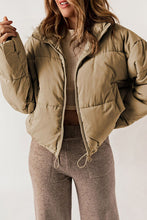Load image into Gallery viewer, Zip Up Collared Neck Long Sleeve Winter Coat