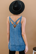 Load image into Gallery viewer, Doe & Rae Forever Young Mineral Wash Denim Sleeveless Top