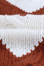 Cargar imagen en el visor de la galería, Suéter tipo túnica con cuello en V y tejido de cable Chevron