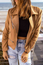 Load image into Gallery viewer, Zip-Up Suede Jacket