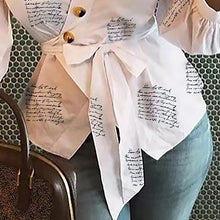 Load image into Gallery viewer, Elegant Lantern Sleeve Bow Tie Blouse Streetwear