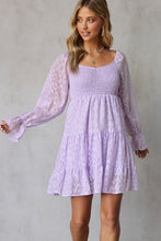 Load image into Gallery viewer, Leopard Applique Flounce Sleeve Smocked Tiered Dress