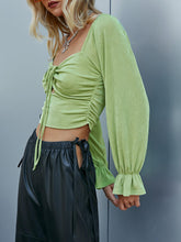 Load image into Gallery viewer, Ruched Cutout Cropped Top