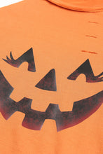 Load image into Gallery viewer, Halloween Graphic Cold-Shoulder Distressed Sweatshirt