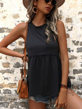 Load image into Gallery viewer, Scalloped Sleeveless Peplum Top