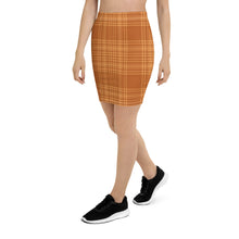 Load image into Gallery viewer, Women's Orange Plaid Pencil Skirt