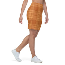 Load image into Gallery viewer, Women's Orange Plaid Pencil Skirt