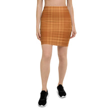 Load image into Gallery viewer, Women's Orange Plaid Pencil Skirt