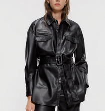Load image into Gallery viewer, Medium and long PU leather top