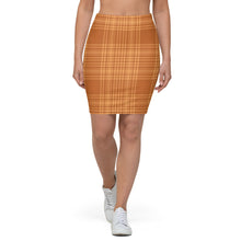 Load image into Gallery viewer, Women's Orange Plaid Pencil Skirt