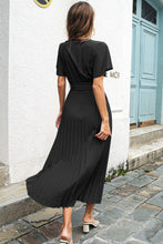 Load image into Gallery viewer, Flutter Sleeve Belted Surplice Midi Dress