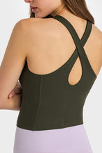 Load image into Gallery viewer, Crisscross Back Round Neck Yoga Tank