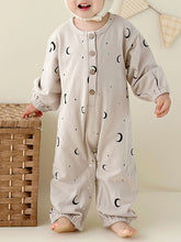 Load image into Gallery viewer, Printed Button Up Dropped Shoulder Jumpsuit