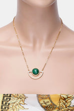 Load image into Gallery viewer, Geometric Inlaid Stone Pendant Necklace