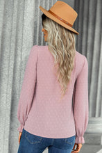 Load image into Gallery viewer, Swiss Dot Tie-Neck Button Front Blouse