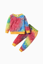 Cargar imagen en el visor de la galería, Conjunto de chándal y top con efecto tie-dye para niños