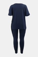 Load image into Gallery viewer, Plus Size V-Neck Slit Top and Pants Set