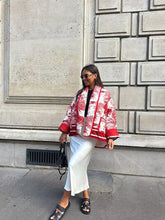 Load image into Gallery viewer, Printed Long Sleeve Winter Coat with Pockets