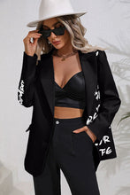 Load image into Gallery viewer, Letter Graphic Button Up Blazer