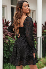 Load image into Gallery viewer, Leopard Applique Flounce Sleeve Smocked Tiered Dress