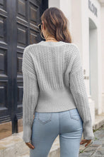 Load image into Gallery viewer, V-Neck Long Sleeve Cropped Sweater