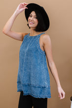 Load image into Gallery viewer, Doe & Rae Forever Young Mineral Wash Denim Sleeveless Top