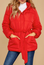 Load image into Gallery viewer, Women Winter Red Puffer Jacket