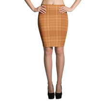 Load image into Gallery viewer, Women's Orange Plaid Pencil Skirt