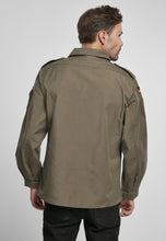 Load image into Gallery viewer, Men's Olive Military Style Button Up Long Sleeve Shirt