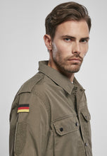 Load image into Gallery viewer, Men's Olive Military Style Button Up Long Sleeve Shirt