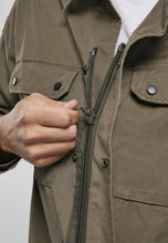 Load image into Gallery viewer, Men's Olive Military Style Button Up Long Sleeve Shirt