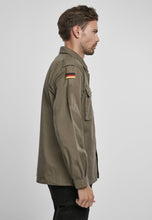 Load image into Gallery viewer, Men's Olive Military Style Button Up Long Sleeve Shirt