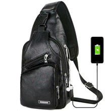 Load image into Gallery viewer, PU Shoulder bag USB Charging Anti Theft Chest Bag