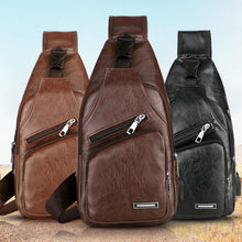 Load image into Gallery viewer, PU Shoulder bag USB Charging Anti Theft Chest Bag