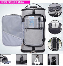 Cargar imagen en el visor de la galería, Mochila de gimnasio antirrobo con puerto USB, bolsa de fitness para hombre
