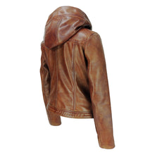 Load image into Gallery viewer, High Fashion Women's Hooded Leather Jacket