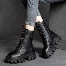 Cargar imagen en el visor de la galería, Women&#39;s Thick-soled High-top With Velvet Martin Retro Biker&#39;s Ankle Boots
