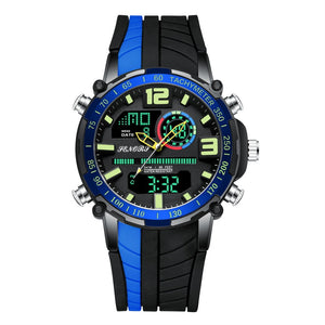 Reloj deportivo multifunción de negocios con doble pantalla para hombre