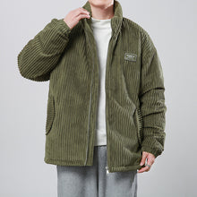Cargar imagen en el visor de la galería, Winter Corduroy Cotton-padded Coat Warm Stand Collar Zipper Jacket Casual Outdoor Streetwear Men's Clothing
