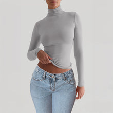 Load image into Gallery viewer, Y2K Slim Turtleneck T-shirt Fashion Casual Long-sleeved Pullover Tight Top Women's Clothing
