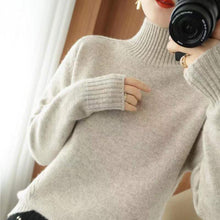 Load image into Gallery viewer, Autumn And Winter New Trendy Semi-high Collar Sweater Women&#39;s Solid Color Knitted Bottoming Shirt
