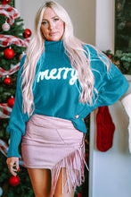 Cargar imagen en el visor de la galería, Double Take Full Size Merry Christmas Turtleneck Long Sleeve Sweater
