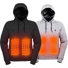 Cargar imagen en el visor de la galería, New Outdoor Electric USB Heating Sweaters Hoodies Men Winter Warm Heated Clothes Charging Heat Jacket Sportswear
