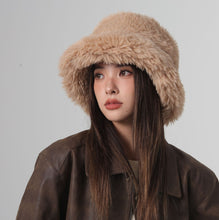 Cargar imagen en el visor de la galería, Winter Thickened Plush Bonnet Warm Internet Celebrity Bucket Hat
