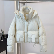 Load image into Gallery viewer, New Hooded Loose Slimming And Fashionable White Duck Down Bread Coat
